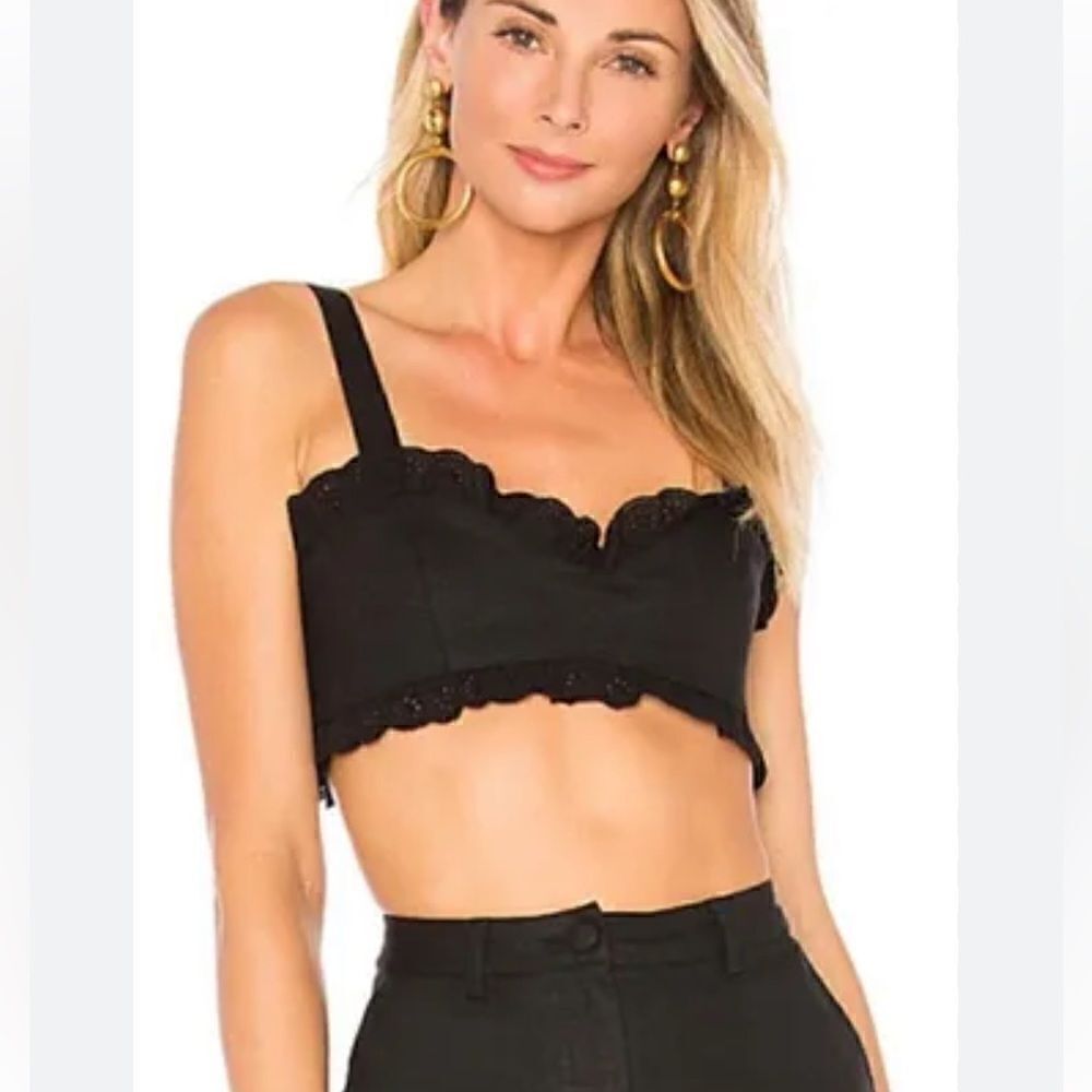NEW Lovers + Friends Tracy Cropped Top In Black.Size M